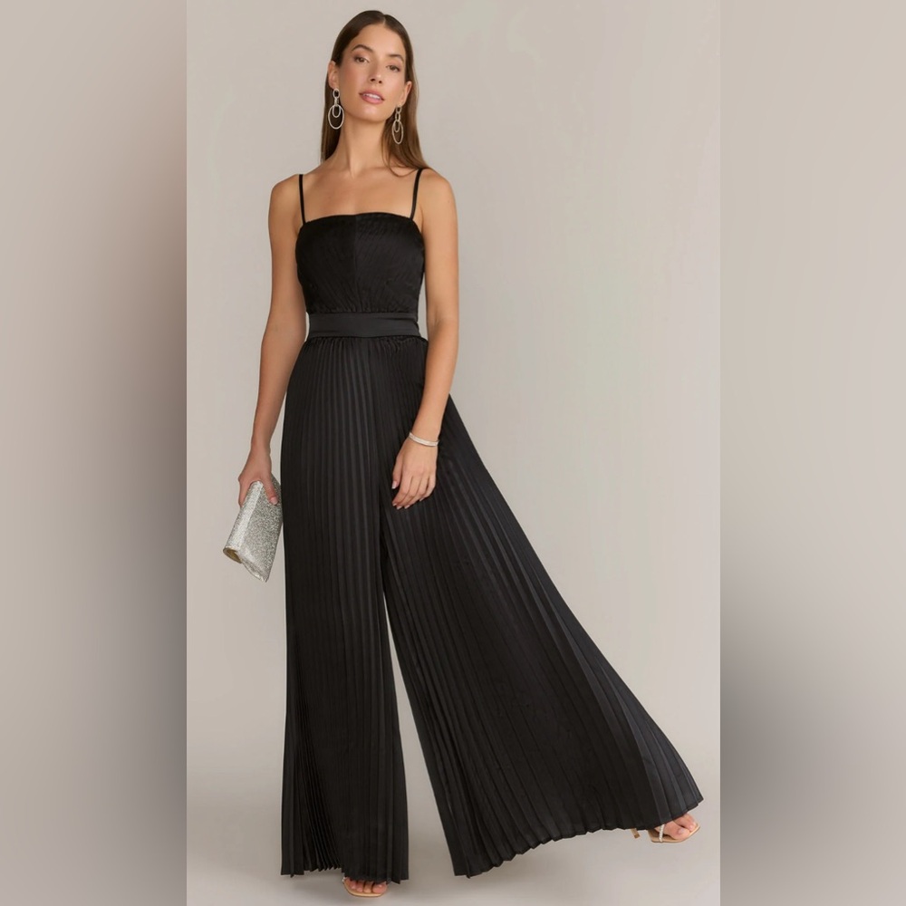 NWT Flying Tomato Square Neck Pleated Wide Leg Jumpsuit